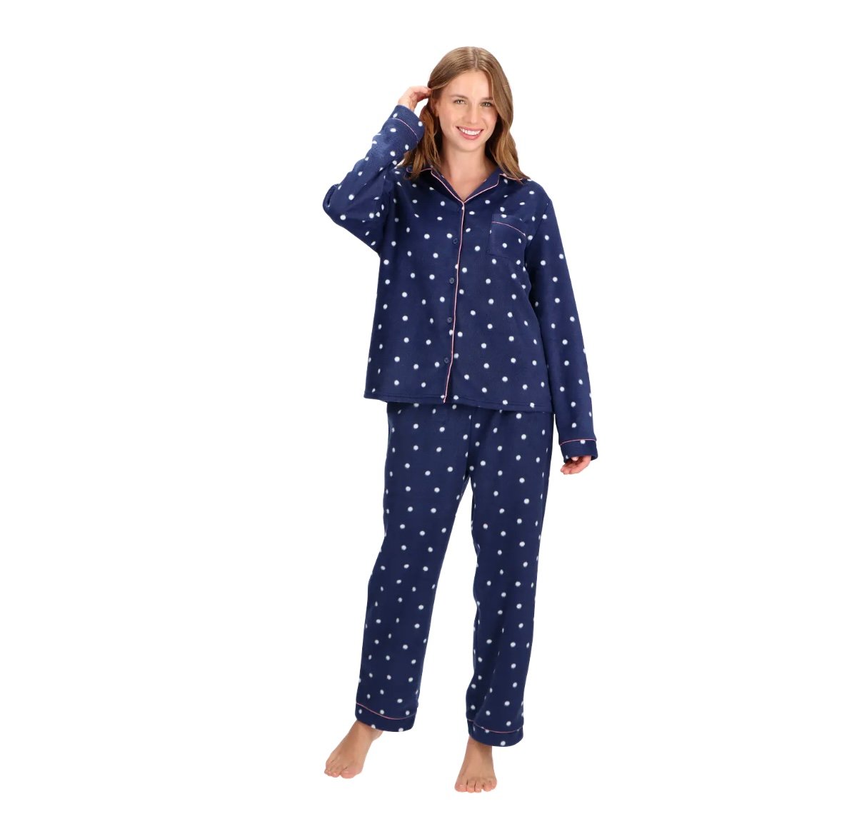 Pijama Caffarena Largo Micropolar con Pantuflas