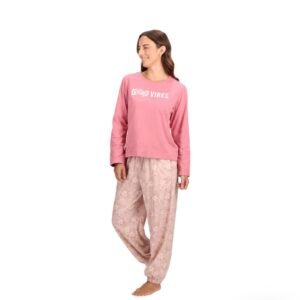 Pijama Caffarena Largo Algodón Floreado