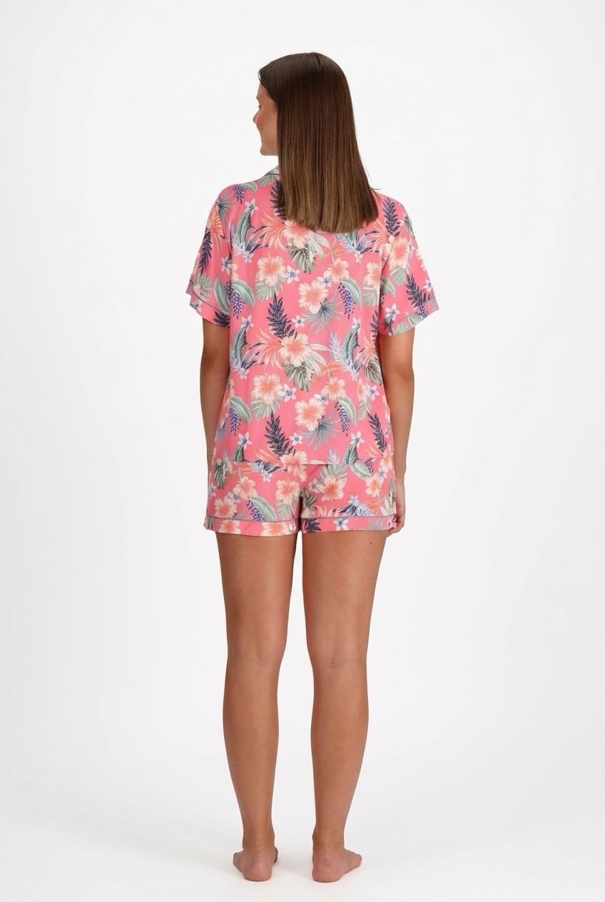 Caffarena Pijama corto viscosa Rosado - Imagen 2